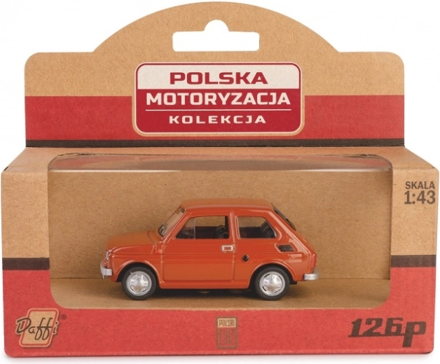 Model samochodu FIAT 126p PRL brązowy 1:43