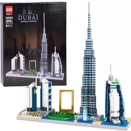 Panorama Dubaju z zestawem słynnych budowli, 3000 elementów