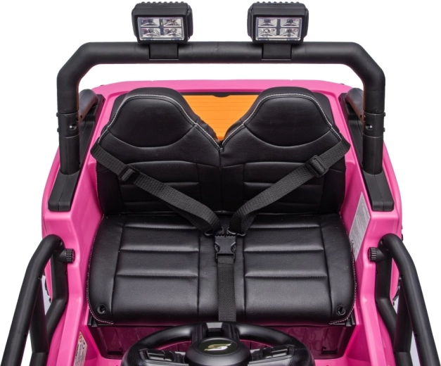 Komfortowe dwuosobowe siedzisko z eko skóry z pasami