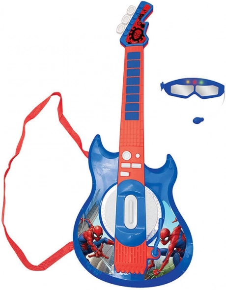 Dziecięca elektroniczna gitara z okularami i mikrofonem SPIDER‑MAN