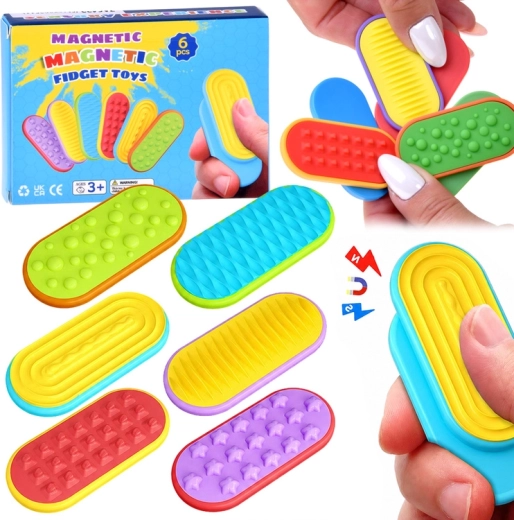 Magnetyczne sensoryczne przesuwne zabawki fidget – zestaw 6 szt.