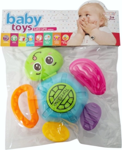 Zmysłowa zabawka dla niemowląt – żółwika grzechotka