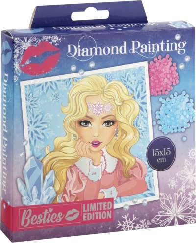 Zestaw do diamentowego malowania z ramką Besties 15×15 cm