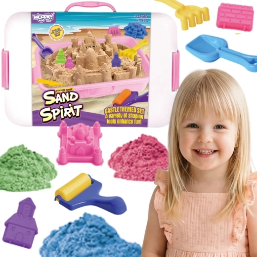 Woopie Sand Spirit piasek kinetyczny – zestaw Zamek i Twierdza 24 elementy