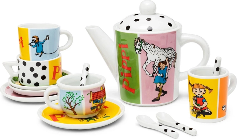 Porcelanowy dziecięcy serwis do herbaty Pippi