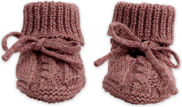 Lodger dziergane buciki knit cable rebel 0–6 miesięcy