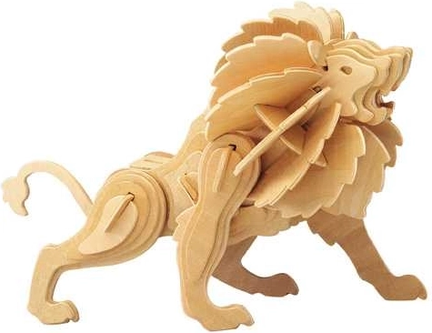 Drewniane puzzle 3D lew