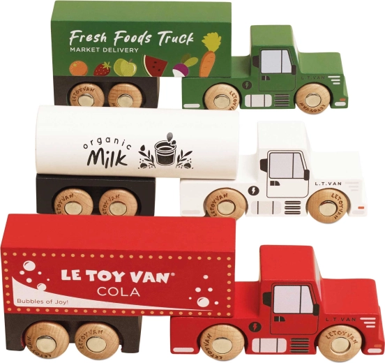 Le Toy Van drewniany zestaw ciężarówek
