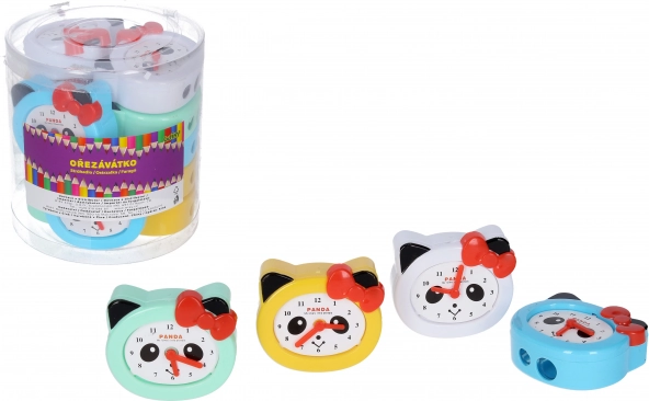Temperówka na dwie kredki z pojemnikiem – zegar Panda