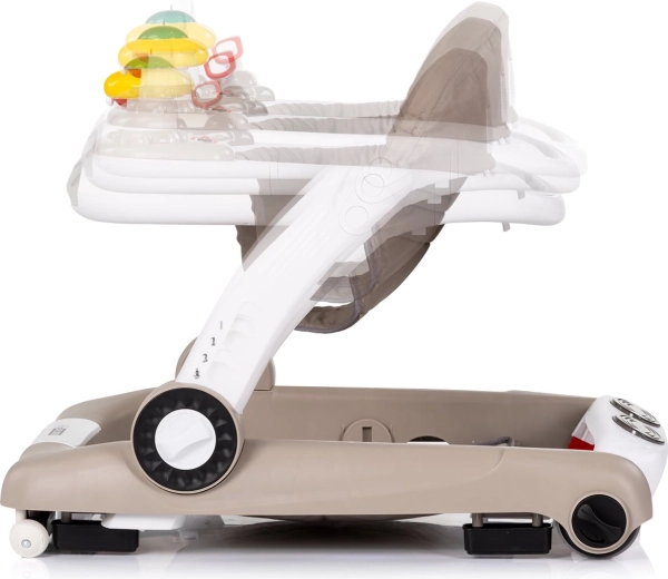 4w1: chodzik, centrum zabaw, tryb skakania i pchacz