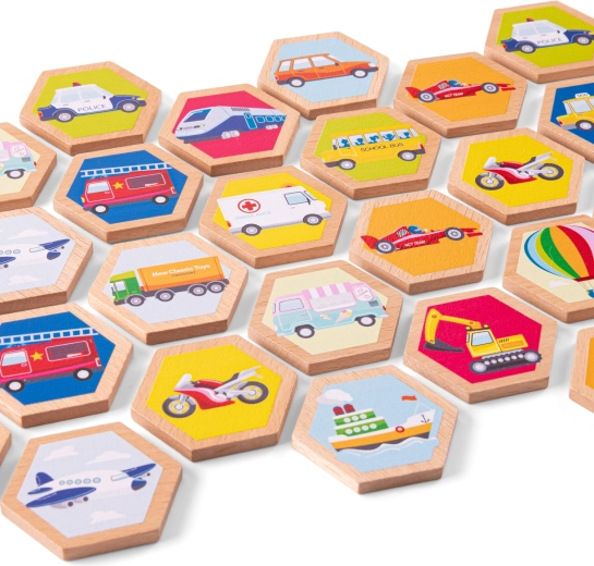 Drewniana gra memory – środki transportu