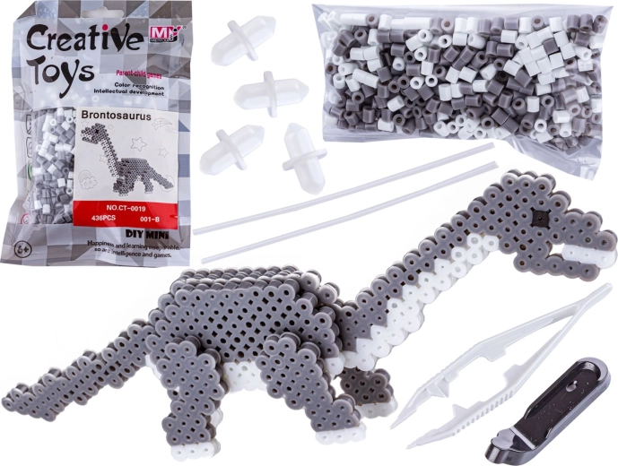 3D koraliki do zaprasowywania – brontozaur (dinozaur) w woreczku