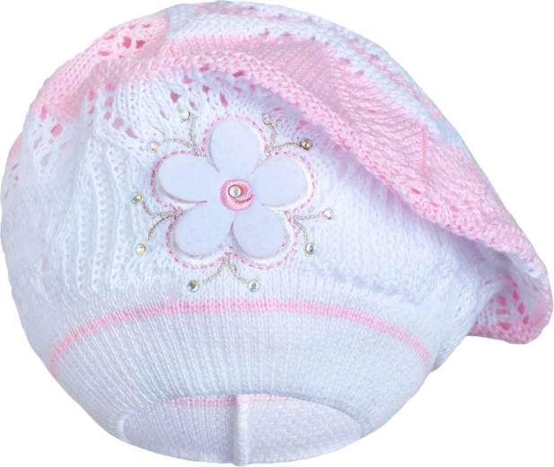 Dzianinowy beret New Baby jasnoróżowy dla dzieci 3–4 lata