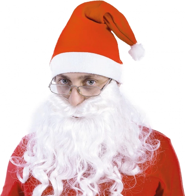 Długa śnieżnobiała broda Świętego Mikołaja na gumce