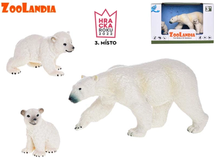 Zoolandia niedźwiedzica polarna z młodymi – zestaw figurek zwierząt