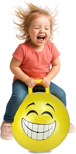Piłka do skakania HoppyDoo Smile żółta 45 cm z pompką