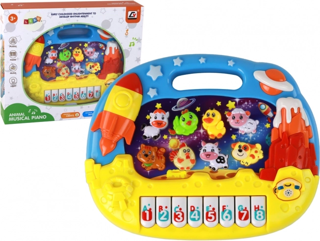 Edukacyjne pianinko z motywem kosmosu