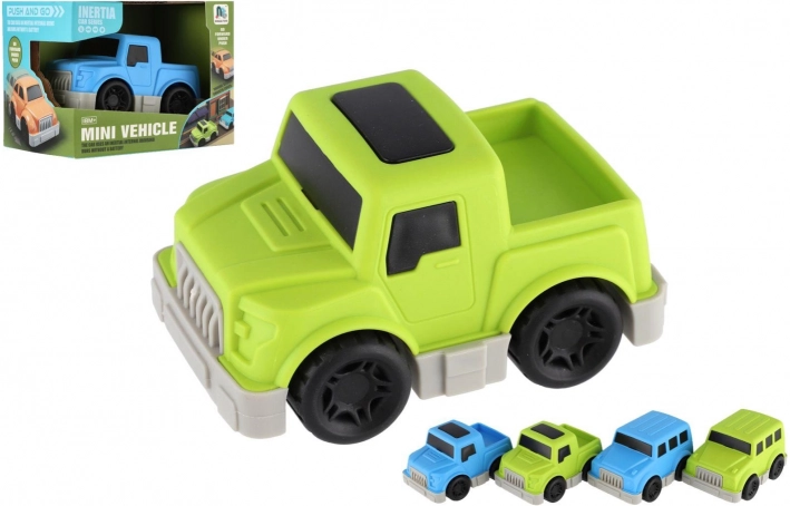 Mini plastikowy samochodzik na napęd cierny 9 cm – 4 rodzaje