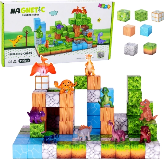 Magnetyczne klocki konstrukcyjne 3D świat – 114 elementów