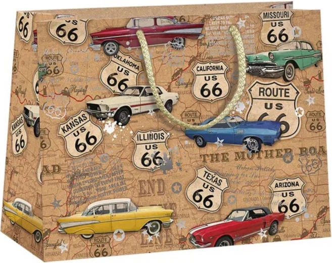 Torba prezentowa Argus Route 66 auta natur eco friendly - 1 szt.