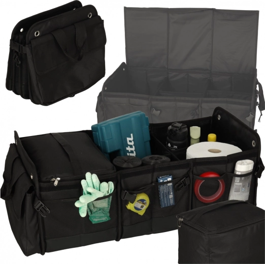 Składany organizer do bagażnika z torbą termo XXL 37 × 75 × 32 cm
