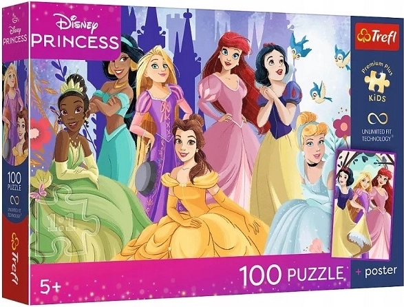 Puzzle dziecięce Premium Plus – relaks z księżniczkami, 100 elementów