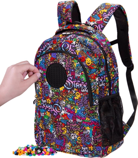 Plecak szkolny Pixie Crew Junior z nadrukiem graffiti
