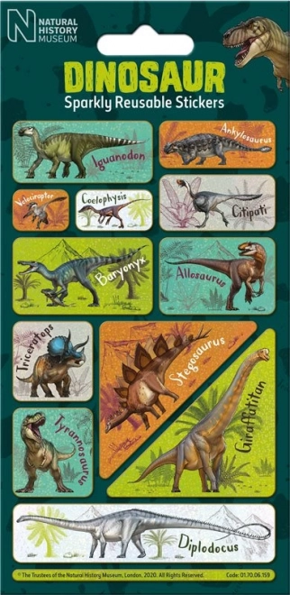 Błyszczące naklejki dinozaury