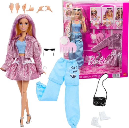 Barbie Deluxe Style luksusowy zestaw modowy z lalką, ubraniami i akcesoriami