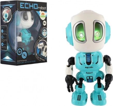 mówiący robot Echo 12 cm niebieski ze światłem i dźwiękiem na baterie