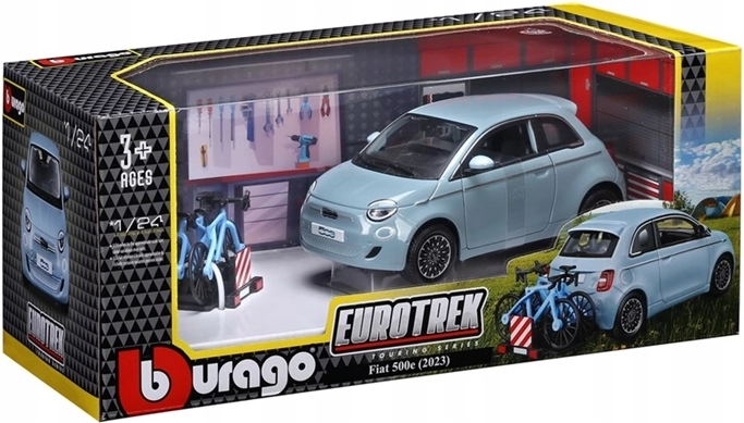BBU Eurotrek Fiat 500E Touring niebieskie 1:24