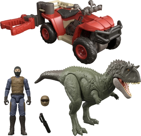 Mattel Jurassic World Ekryksinatosaurus i pojazd terenowy z chwytakiem – zestaw z figurkami