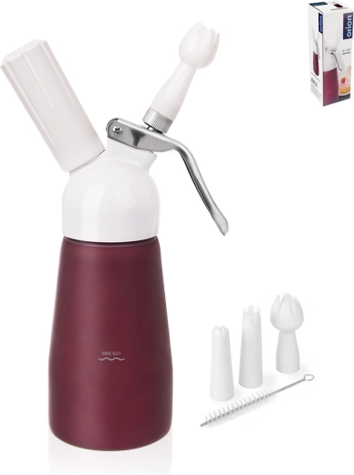 Butelka do przygotowywania bitej śmietany Dela 0,4 l, aluminiowa