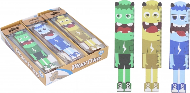 Drewniana linijka Potworek 11 cm