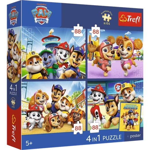 Cztery puzzle w jednym opakowaniu