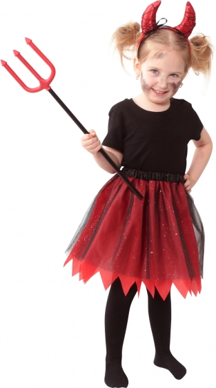 Dziecięcy kostium diablicy tutu z opaską i rogami
