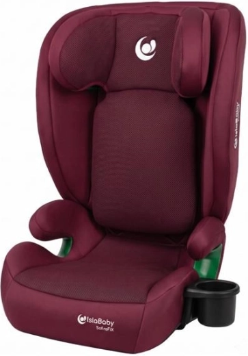 IslaBaby SafiroFix i-Size fotelik samochodowy 100–150 cm (15–36 kg) ISOFIX, mesh burgundy