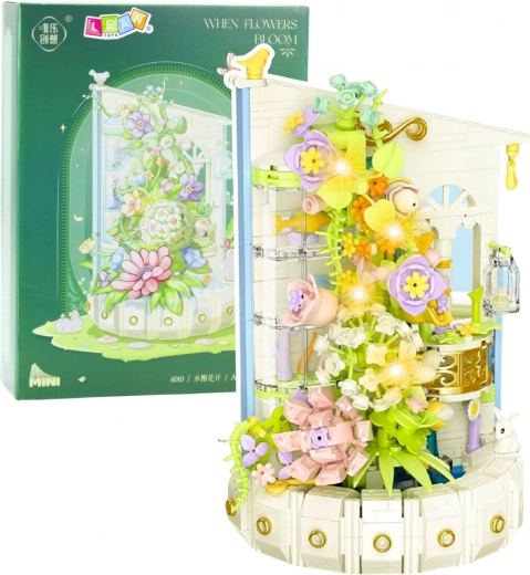 Klocki Kwiatowa Wieża z oświetleniem LED