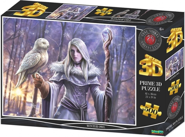 Puzzle Zimowa sowa 3D 500 elementów