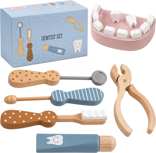 Drewniany zestaw dentystyczny dla dzieci – mały dentysta