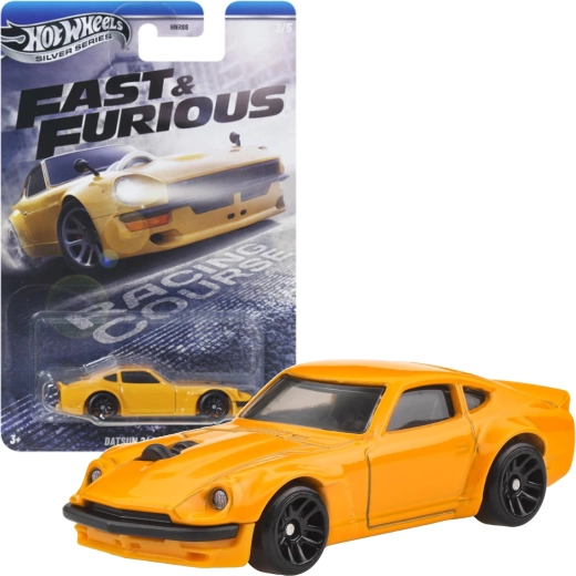 Hot Wheels Fast & Furious Datsun 240Z żółty model 1:64, 6,5 cm