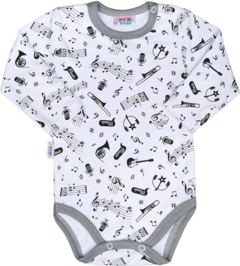 New Baby Music niemowlęce bawełniane body z długim rękawem