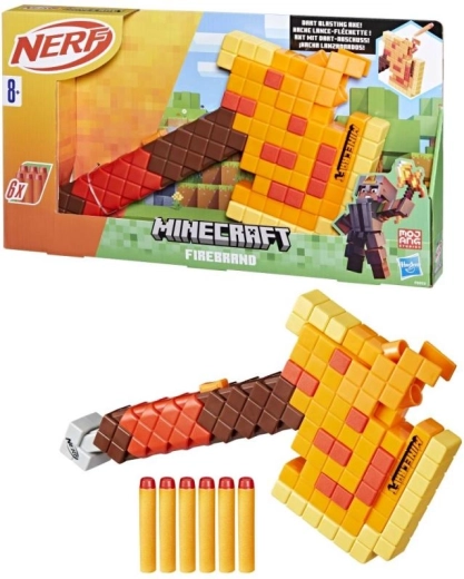 Nerf Minecraft Firebrand piankowy blaster siekiera