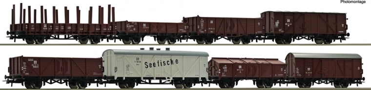 zestaw 8 wagonów towarowych DR H0