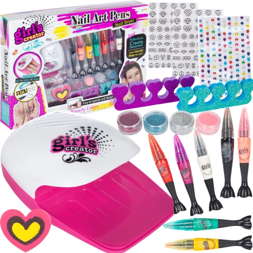 Zestaw lakierów i akcesoriów do zdobienia paznokci dla dzieci