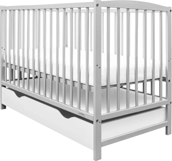 Łóżeczko dziecięce z szufladą NEW BABY Lilly, szare