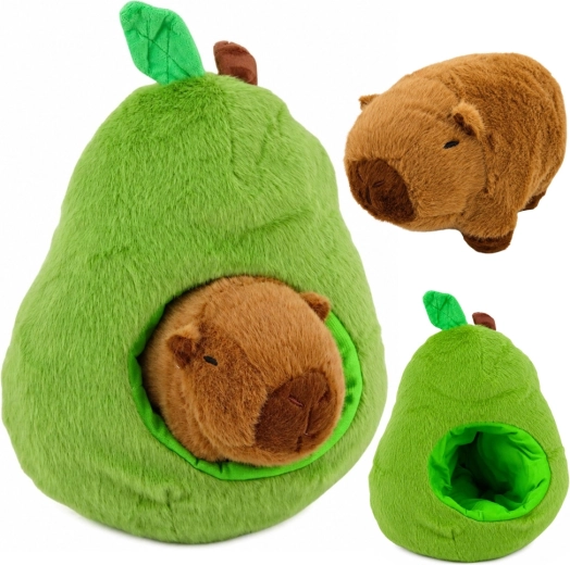Zielone pluszowe awokado z kapibarą 2w1 25 cm