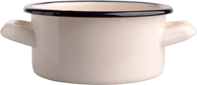 Kremowy rondel emaliowany 0,5 l