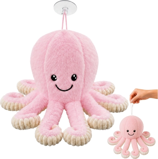 Pluszowa ośmiornica z przyssawką różowa 16 cm - 1 sztuka
