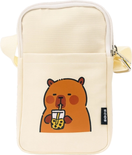 Uroczy motyw kapibary z bubble tea